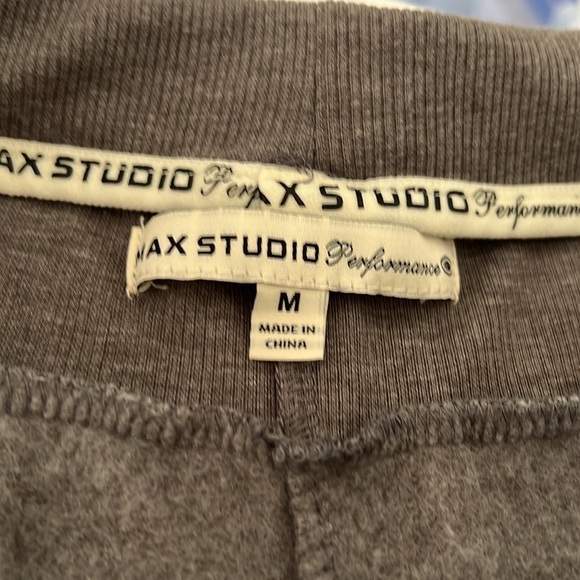 Max Studio Performance Gray Racer Stripe Draw String Straight Leg Sweatpants M - Picture 6 of 7
